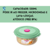 POTE DE PLÁSTICO REDONDO BAIXO COM TAMPA 530ML VERDE - SANREMO - Imagem 2
