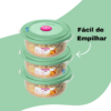 POTE DE PLÁSTICO REDONDO BAIXO COM TAMPA 530ML VERDE - SANREMO - Imagem 3