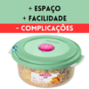 POTE DE PLÁSTICO REDONDO BAIXO COM TAMPA 530ML VERDE - SANREMO - Imagem 4