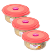 POTE DE PLÁSTICO REDONDO BAIXO COM TAMPA 530ML ROSA- SANREMO - Imagem 5