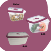 CONJUNTO COM 3 POTES TRANSPARENTES E BORRACHA ROXA - SANREMO - Imagem 2