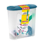 PORTA SABÃO EM PÓ 1LK COM DOSADOR E BRINDE DE ROLO ADESIVO - SANREMO